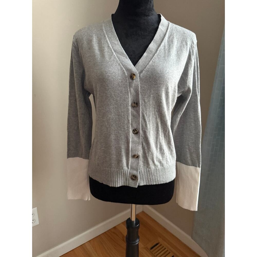 Summersalt Gray Lightweight Cardigan Cashmere Cotton Blend Size Medium